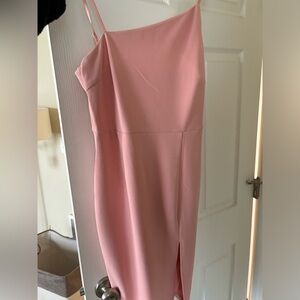 Pink Midi dress with leg slit